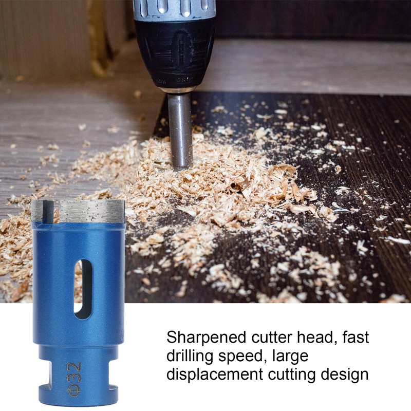 2pcs Marble Hole Openers 32mm Sharpened Sturdy Blue Drilling Hole