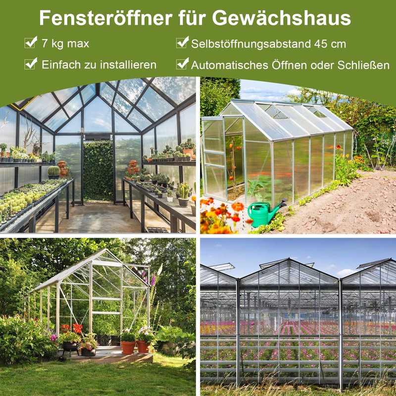 Lospitch Window Opener for Greenhouse Garden Sheds Temperature Controlled Lifting