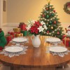 Christmas Snowflake Placemats Set of 6 Round Snow Tablemats, Silver