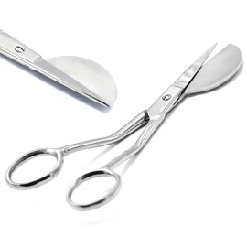 LAJA Imports 6-inch Stainless Steel Applique Scissors Offset Handle - 'Duckbill Blade
