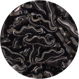 NCS Jumbo Black Mustache Edible Candy Sprinkles, 8 ounces