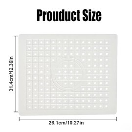 JINJUMEI Rubber Sink Protective Mat, Sink Mat with Drainage Hole 31.4 x 26.1 cm, Non-Slip Sink Mat, Sink Protection, Foldable for Kitchen Sink Floor, Cutlery and Glassware