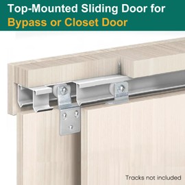 4 Pair Sliding Closet Door Roller Kit - Top Hung Door Replacement Hardware with 3/4 Inch Convex Wheels, Ball Bearing, Stamped Steel, 3/8" & 1/2" Offset Brackets