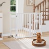 32" H Extra Tall Freestanding Dog Gates Indoor, 4-Panel Bamboo