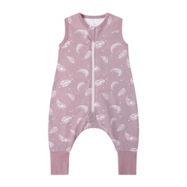 Owlivia 1.0 Tog & 2.5 Tog Baby Sleeping Bag Made from 100% Organic Cotton with Feet - Year-Round Comfort for Your Toddler, 1.0 tog feather lavender