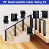 BLIKA 50 Pack 1/8" Black Stainless Steel Invisible Receiver and
