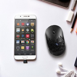 Vorago MO-208 Mouse inalámbrico 2.4 Hz, Recargable, USB Tipo C, Bluetooth Ligero Discreto y silencioso