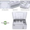 QINOL Silverware Holder with Lid, Double Layer Utensil Tray with