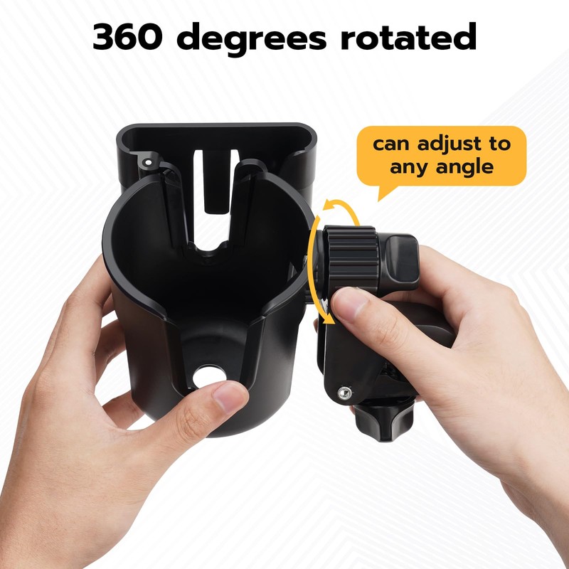 2pc Stroller Cup Holder with Phone Holder, Removable 2-in-1 Drink