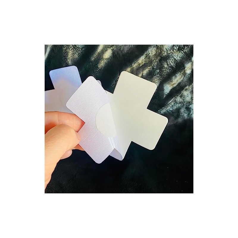 White Satin Cross Nipple Pasties