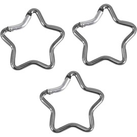 3Pcs Dark Gray Star Shaped Climbing Buckle Aluminum Alloy Heavy Duty Keyring Hook for Camping Fishing Hiking Traveling Spring Loaded,Carabiner Accessory and Keychain Outdoor Carabiners Accessories
