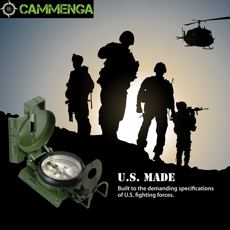 Cammenga Olive Drab Genuine Military Lensatic Phosphorescent Compass