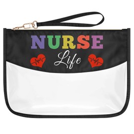 Nurse Life Makeup Bag Nurse Gifts for Women Nursing Graduation Gift RN Nurse Practitioner Gifts Clear Cosmetic Bag Nurse Week Birthday Gifts for Future Nurse Appreciation Gifts Zipper Toiletry Pouch