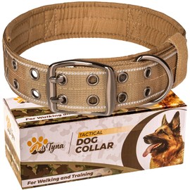 Dog Collar for All Dog Breeds - Heavy Duty, Reflective, Soft Padded Dog Collar (M, Brown)