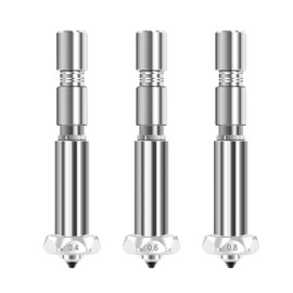 HIKUDIY 0.4mm0.6mm 0.8mm Nozzles for Kobra 3 Max, Quick-Swap Hardened Steel Integrated High Speed Throat Tube Nozzles for 3D Printer Anycubic Kobra 3 Max