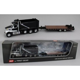 DCP 1:64 *BLACK* Western Star 49x Dump Truck w/Beavertail Tag Trailer *NIB*