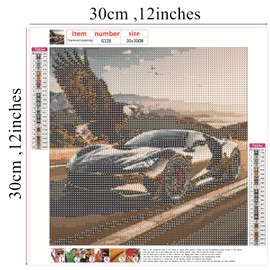 NUFTVI Diamond Painting Kits Road Sports Car, 5D Full Drill Diamond Art Canvas Kits for Adults, Diamond Art Home Wall Decor (12 x 12 inches)