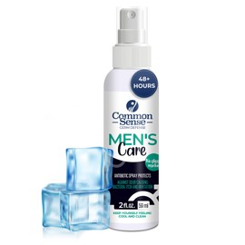 Common Sense Antibiotic Deodorant Men Spray Travel Size, Dry Spray Deodorant for Men All Day Cool & Clean Odor Defense, Antiperspirant Spray 2 Oz