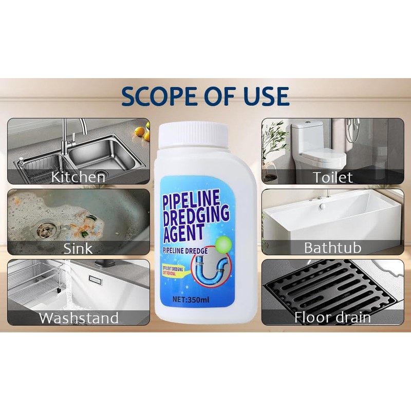 Powerful Pipe Dredging Agent - 350ml Drain Clog Remover |