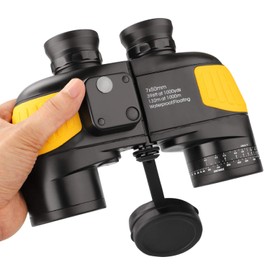 Binoculars with Compass and Rangefinder 10x50 Camouflage Large Object FMC Lens Clear View BAK4, Marine Binoculars for Adults Fogproof for Navigation Birdwatching Hunting