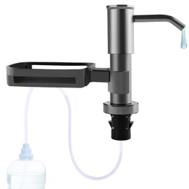 CDWOF Soap Dispenser Grey, Dish Soap Dispenser, Kitchen, Hand Wash Paste Dispenser, Dish Soap Dispenser, Kitchen Bathroom Accessories, Space Aluminium Material, 2 Replacement Heads, 3 Second