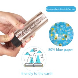 2Pcs Gender Reveal Confetti Cannon Wedding Party Poppers Confetti Cannons Boy or Girl Biodegradable Confetti Poppers Birthday Poppers Shooter Tissue Shooter Paper Cannon Shooter for Baby Shower