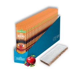 Sesamstrasse Bio Fruchtriegel Ernie, mit Apfel & Beere, 25er Pack (25 Stück x 25g), Großpackung auf Getreide Basis, Früchteriegel für Kinder ab 3 Jahren, bio, vegan