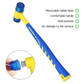 LadyRosian Car Paintless Dent Repair Tools Rubber Hammer Double-Faced Rubber Mallet Alloy Knockdown Tap Down Hammer with 9 Heads Kit for Dent Remover