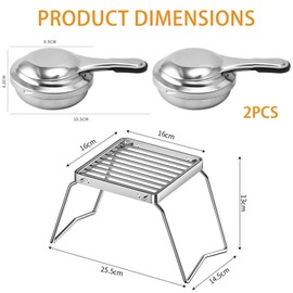 Zyiphor 3er Set Alkoholbrenner Mini Spiritusbrenner Fondue Brenner mit Klappbar Grillgitter Topfbrenner Edelstahl Pastenbrenner Tragbar Alkohol Herd für Outdoor Camping Picknick Kochen Rucksackreisen