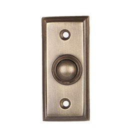 A29 Black Powder Coated Wired Doorbell Button – 2 1/2" x 1 1/8" – Vintage Style Cast Iron Construction with Recess Mount – Antique Finish, Fits Two-Wire Systems, Weather Resistant, Easy Install