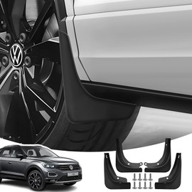 LANGBEAN Mud Flaps for VW T ROC 2025 2024 2023 2022 2021 2020 2019 2018, Front And Rear Mudguards with Mounting Screws, All Weather Splash Guards Accessories, No rilling Holes Required [Set of 4]