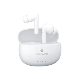 XPOWER X9 Audífonos internos, Sonido Hi-Fi, hasta 40 Horas batería + Estuche, Resistentes a Salpicaduras y Polvo. Control táctil intuitivo. (Garantía de un año) (Blanco)