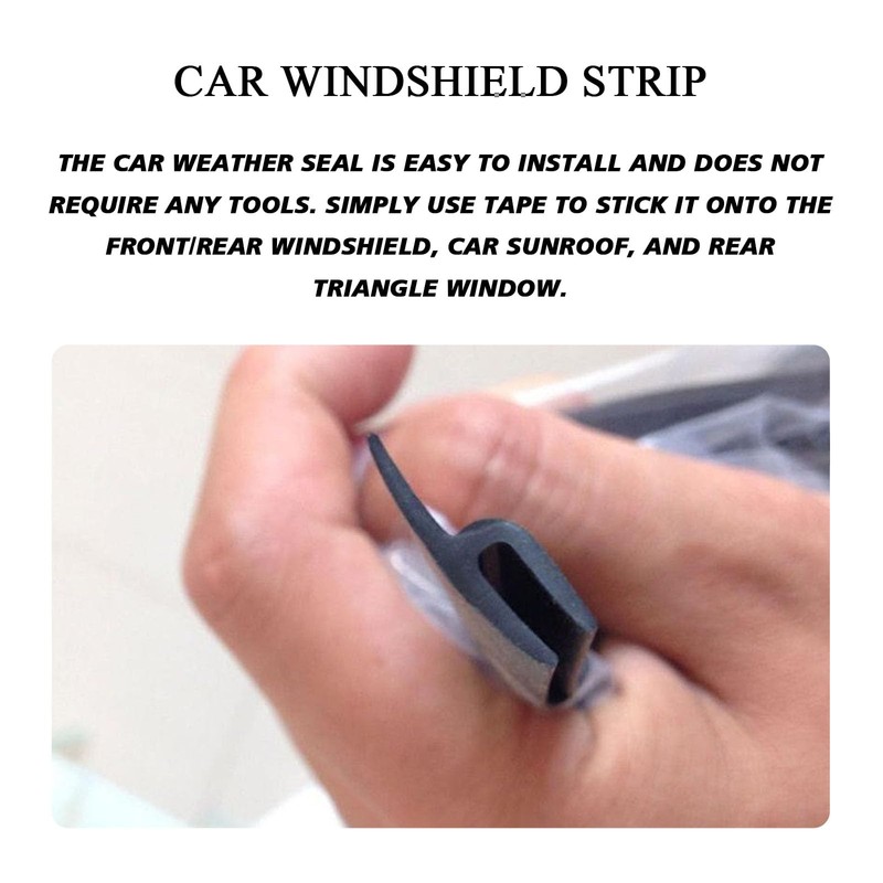 PVOTAWP 1.7M/ 5.6Ft Windshield Cowl Rubber Seal Strip, H-Shape Black