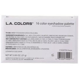 L.A. Colors LA COLORS 16 컬러 섀도 팔레트 오트 C74202TAG LA COLORS 16 Color Shadow Palette Oat C74202TAG [Haute]