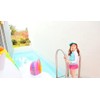 [Emfay] キッズ 女の子 水着 セパレート フラミンゴ柄 長袖 女児水着 ラッシュガード キャップ付き