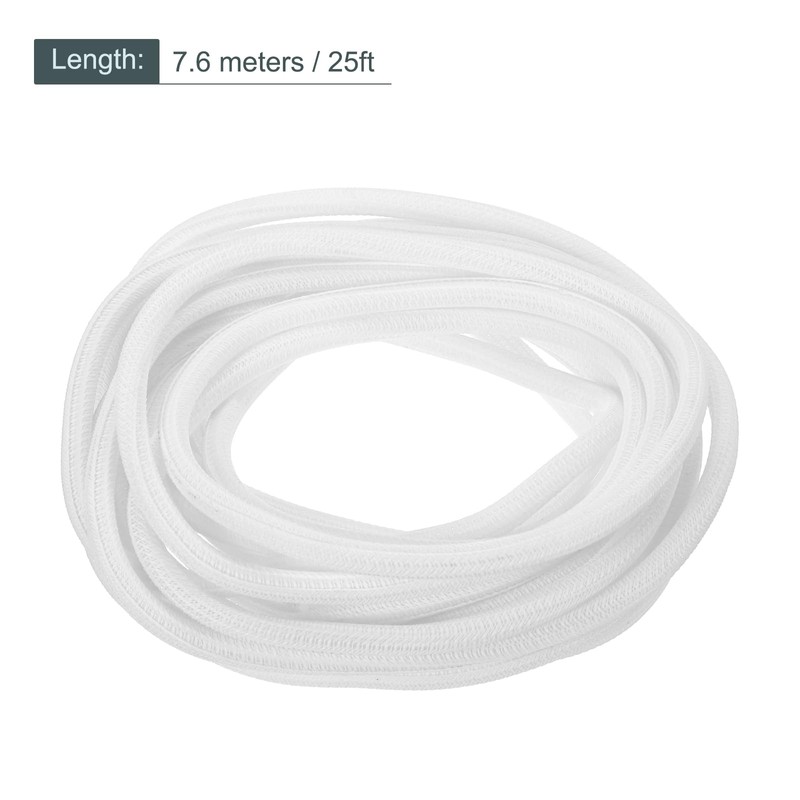 sourcing map Split Sleeve Wire Loom 9/32" 25Ft White Self