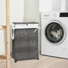 70L Slim Laundry Hamper with Lid & Wheels, Rolling Laundry