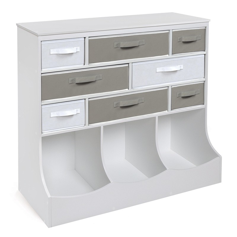 Storage Station 8 Cubby 3 Bin Organizing Unit with Reversible