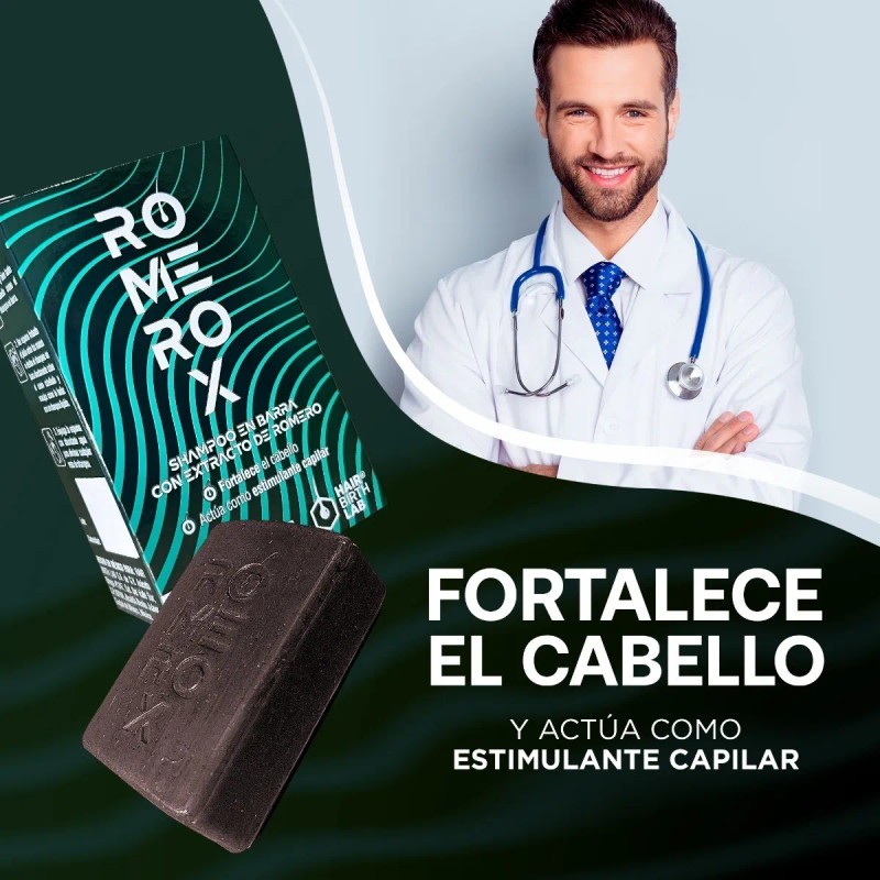 Pack 2 Shampoo Anticaída Romerox Tratamiento Cabello Barba