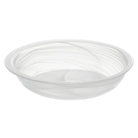 Restaurantware Vetri 23.6 Ounce Glass Serving Dish 1 Durable Unique Serving Dish - Translucent White FInish Dishwashable Clear Glass Dinnerware For Hot Or Cold Foods