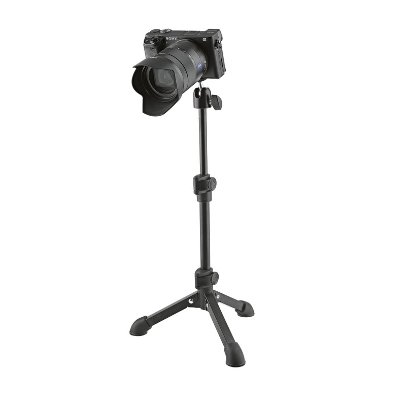 K&M 19782 Camera Table Tripod Black Steel with Tripod, 360°