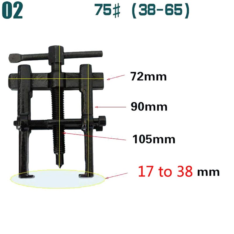 2 Jaw Bearing Puller Hand Tool 1.7-3.8cm