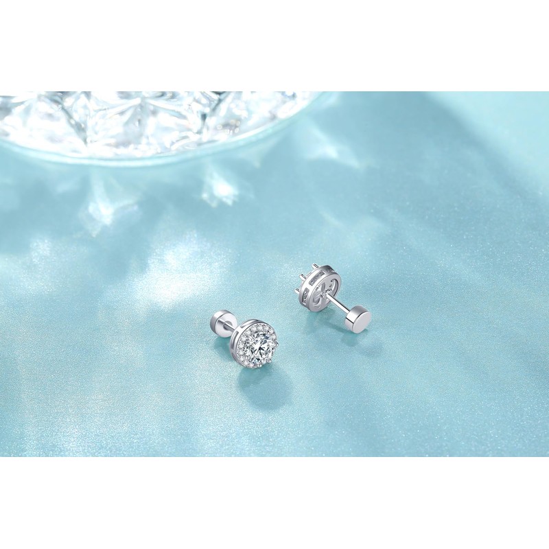 Onnzin Hypoallergenic Titanium Earrings for Sensitive Ears,Implant Grade Titanium Cubic