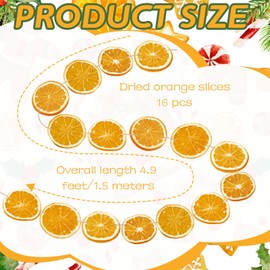 5ft Christmas Orange Slice Garland Christmas Dried Orange Garland Wall Hanging Decorations Natural Xmas Ornaments DIY Handmade Crafts Garland for Christmas Tree Fireplace Stair Home Decoration