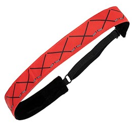 Julibands No-Slip Athletic Headbands | Hockey Sticks | Red