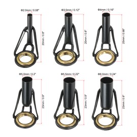 PATIKIL 2-6 mm Fishing Rod Tip Repair Kit 6 Pieces Stainless Steel Stake Ring Guide Replacement for Saltwater Freshwater Fishing Golden