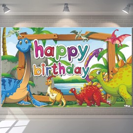 Yuanbigtai Dinosaur Party Backdrop Watercolor Jungle Dinosaur Birthday Decorations for Kids Dinosaur Theme Background Backdrop Extra Large Wall Banner Outdoor Party Supplies 70.9x43.3in