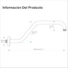 Brazo de Ducha de Acero Inoxidable, 15,5 Pulgadas, con Roscas