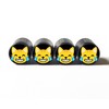 AutoValveCaps Laughing Cat Face Tire Valve Caps - Black Aluminum