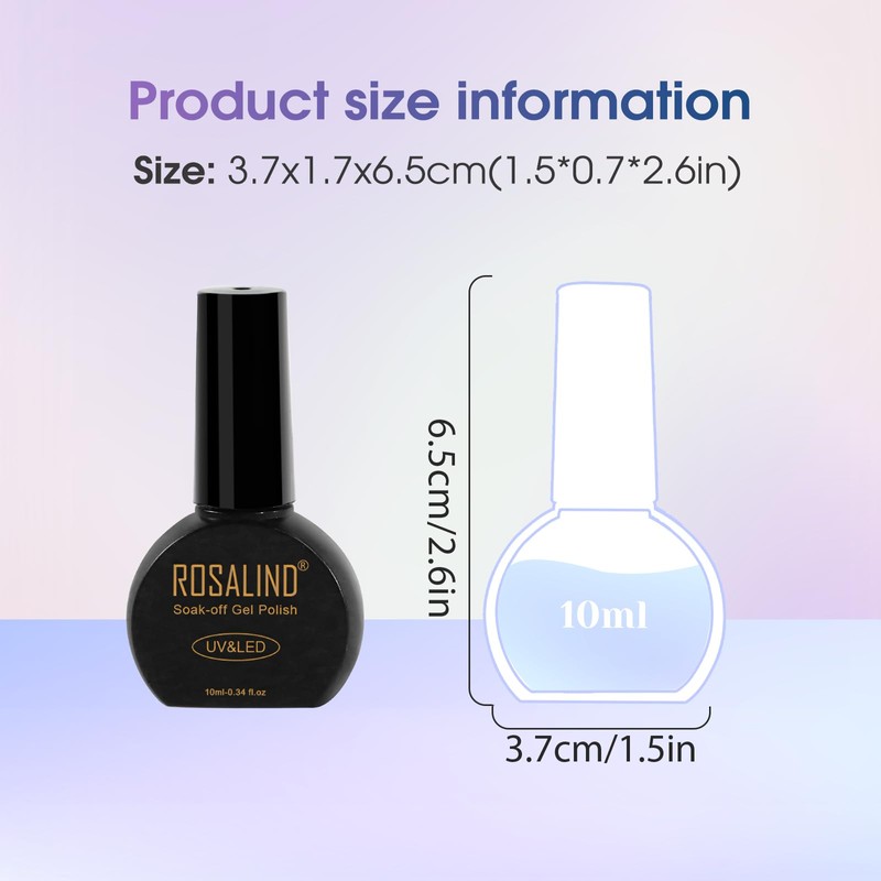 ROSALIND Cat Eye Gel Nail Polish with Magnet, 8 Colors